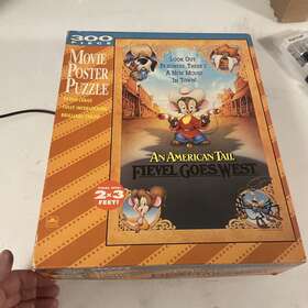Disney 033500051562 Vtg American Tail Fievel Goes West Movie Poster Puzzle 300 Pieces 2x3ft