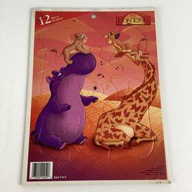 Disney 073000449506 The Lion King Tray Puzzle Simba Nala Hippo Giraffe Vintage Parker Bros