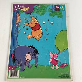 Disney 073000449513 Winnie The Pooh And Friends 12 Piece Tray Puzzle Piglet Eeyore Vintage 90s