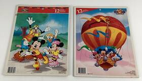 Disney 073000450809 Mickeys Stuff For Kids Tray Puzzles Hot Air Balloon Rollerblade Vintage