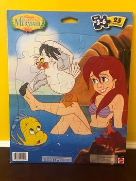 Disney 074299411212 Vintage 1997 Mattel Disneys The Little Mermaid Ariel 25 Piece Frame Tray Puzzle