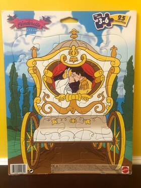 Disney 074299412301 Vintage 1997 Mattel Walt Cinderella 25 Piece Frame Tray Puzzle 12 Inch X15