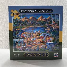 Dowdle Folk Art 671095404563 Camping Adventure Jigsaw Puzzle 1000 Piece 19 1/4 Inch X26 5/8 Poster