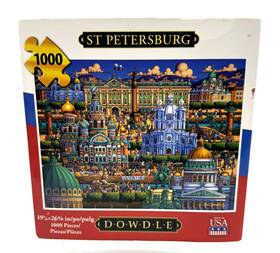Dowdle Folk Art 671095404754 Eric St Petersburg 1 000 Pc. Jigsaw Puzzle 19x26 With Poster Complete Euc