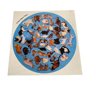 15-453-90 Eaton Feline World Circular 500 Pieces Puzzle Complete