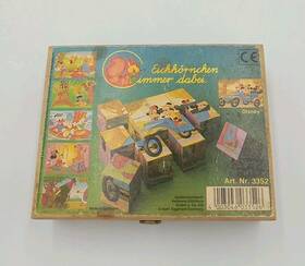 Eichhornchen Cimmer Dabei 003046033526 Vintage Disney 6 Sided Wooden Block Puzzle Made In Germany