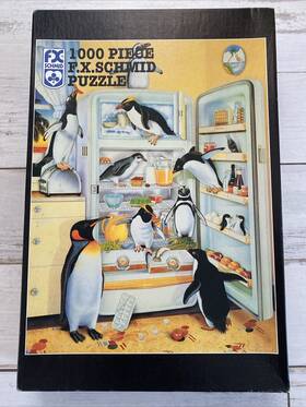 F.x. Schmid 099252901012 Monte Dolack Refrigeraiders Puzzle Refrigerator Penguins 1000 F.x.schmid 90101