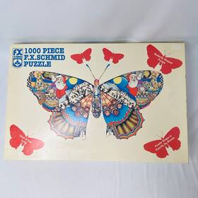 F.x. Schmid 099252901814 Fx Puzzle Santas Flight 1000 Piece Herb Schwartz Butterfly Shape 1997