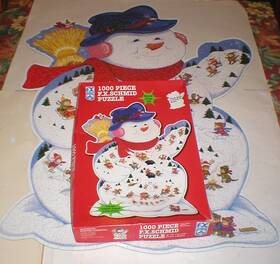 F. X. Schmid 099252981861 Snowman Critters Puzzle Winter Carnival 1000 Pcs Vintage Sold As Is