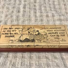 X1.75 Family Games America 086453301062 Frank And Ernest Comic Strip Cube Wood Puzzle Bob Thaves 9 Inch X3.5 Rare