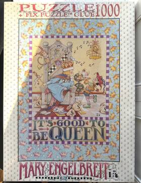 Fink 094594091247 Mary Engelbreit 1000 Piece Puzzle Inch It S Good To Be Queen Vtg Sealed 1997