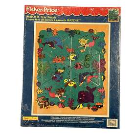 1107-3 Fisher-price 021081011075 Vintage 1995 Match-it Tray Puzzle #1107-3 New Sealed Rare