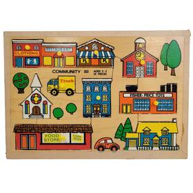 Fisher-price 46e6c03a-413e-41 Vintage 1973 Quaker Oats Wooden Community 10 Piece Jigsaw Puzzle