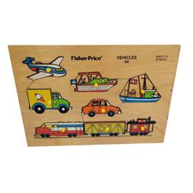 Fisher-price 736d6c7f-f08d-4e Vintage 1973 Quaker Oats Wooden Vehicles 8 Piece Jigsaw Puzzle