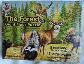 Fs-3735 Frank Schaffer 017257037352 Vintage 1993 The Forest Giant Floor Puzzle Usa Complete