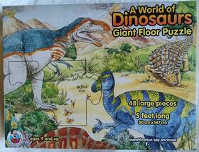 Frank Schaffer 017257037437 Vintage 1993 A World Of Dinosaurs Giant Floor Puzzle Schafer Complete