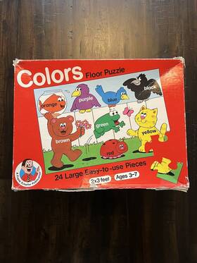 Frank Schaffer Publication 017257037024 Vintage 1987 Colors Floor Puzzle Big Educational Game