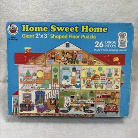 Frank Schaffer Publication 017257565022 Vtg Home Sweet Giant Puzzle 2x3 26 Large Pieces And 9 Mice
