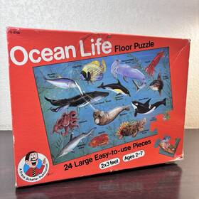 Frank Schaffer Publications 017257037086 Vintage 1988 Inch Ocean Life 24 Piece Floor Puzzle Large Pieces