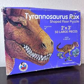 Frank Schaffer Publications 017257037338 Vintage 1992 Tyrannosaurus Rex Shaped Floor Puzzle 50 Pieces