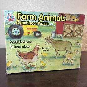 Frank Schaffer Publications 017257037390 Vtg Farm Animals Giant Floor Puzzle 1993 Over 5 Ft Long Complete