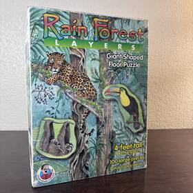 Frank Schaffer Publications 017257565114 Vtg Rain Forest Layers Giant Shaped Floor Puzzle 1996 4 Feet Tall