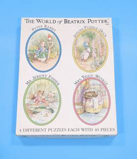 Frederick Warne & Co. 012152072632 The World Of Beatrix Potter Boxed Set 4 Oval Puzzles 1989 Peter Jeremy Fisher