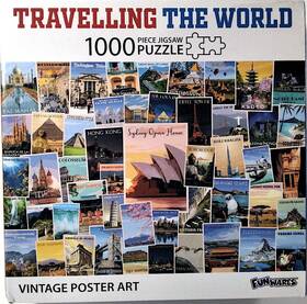 Fun Wares 810025792596 Travelling The World Poster Art 1000 Pc 27 Inch X 19 Jigsaw Puzzle