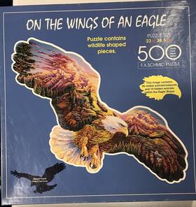Fx Schmid 099252922673 500 Piece Shaped Jigsaw Puzzle Inch On The Wings Of An Eagle