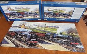 Gibson 012269040111 Gibsons 636 Piece The Last Days Train Puzzle Rare 6233 And 6203 G4011 Vintage