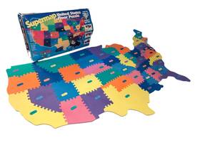 Gmk Enterprises 081618400215 7ft Supermap United States Floor Puzzle 1993 Vintage Giant Jigsaw Foam Mat Rare