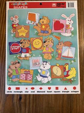 Golden 033500045554 Vintage 1988 Preschool Shapes Frame-tray Puzzle - Used