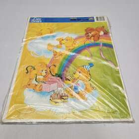 4625b Golden 033500046254 Vintage Care Bears Frame Tray Puzzle Sealed 1986 #4625b Birthday