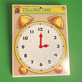 Golden 033500047367 Frame Tray Puzzle Telling Time Hours Minutes Under Moving Hands 1985