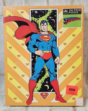 Golden 033500048630 1989 Superman By 200 Piece Jigsaw Puzzle 14 Inch X18 Sealed