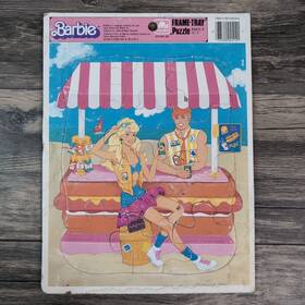 Golden 033500049149 Vintage 1989 Barbie Frame Tray Puzzle 4914 Dolls And Toy Theme Used