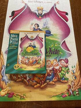 Golden 033500052255 Vtg Walt Disney Classic Snow White 300pc Movie Poster Puzzle 2x3 Feet Complete