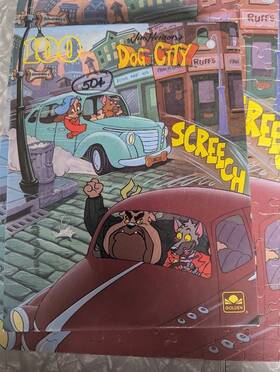 Golden 033500054686 Vintage Dog City Jim Henson Cartoon Puzzle 100 Pcs Muppets Used Complete