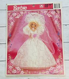 83118 Golden 033500083112 Barbie Mattel Vintage Bride Frame Tray Puzzle Books 1992