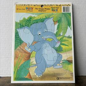 28908-00 Golden 033500289088 Rare Vintage Poky And Friends The Saggy Baggy Elephant Frame Tray Puzzle