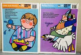 Golden 033500905018 Lot-2 Little Jack Horner And Mother Goose Frame Tray Puzzle New Sealed 1970
