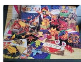 500-550pc Golden 851941001560 Vintage Origami Hamburger United States Shaped Jigsaw Puzzle Lot 3