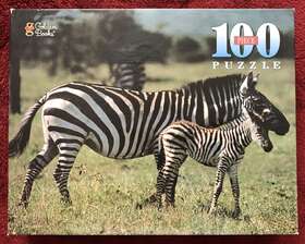 Golden Books Publishing Company 033500539305 Mother And Baby Zebra Vintage 1998 100 Piece Puzzle Ages 5-10 Nib
