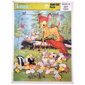 4510-08g Golden By Western Publishing Company Vtg 1980s Frame Tray Puzzle Walt Disney Bambi And Friends Thumper Flower