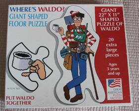 Great American Puzzle Factory 010563002069 Vintage Inch Wheres Waldo Giant Shaped Floor