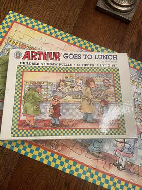 Great American Puzzle Factory 010563005107 Vintage 1997 Arthur Goes To Lunch Complete - 60 Pieces