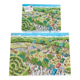 Great American Puzzle Factory 010563006241 Vintage Where S Waldo Safari Park Jigsaw 100 Piece 11.5x16.25 In Ages 5