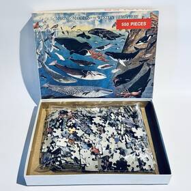 Great American Puzzle Factory 010563009877 Whales Marine Mammals Of Western Hemisphere 550pc Jigsaw 1987 Complete