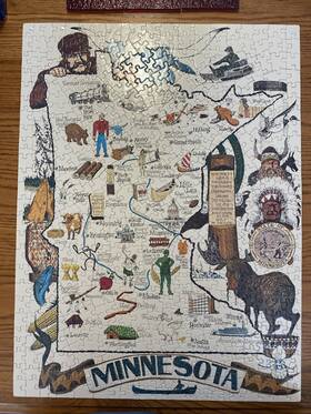 Sp801 Great American Puzzle Factory 010563801006 Vtg Minnesota 550 Pcs 1988 #sp801 18 Inch X24
