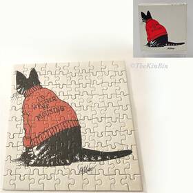 Great American Puzzle Factory Mp112 Vtg Klibans Cats Iftd Rather Be Mousing Jigsaw 1980 Gapfactory Complete